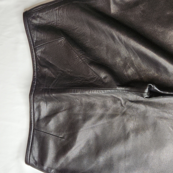 VINTAGE 90's Christian Lauren Paris Buttery Soft Leather Pants, Black, 10 - Picture 8 of 13